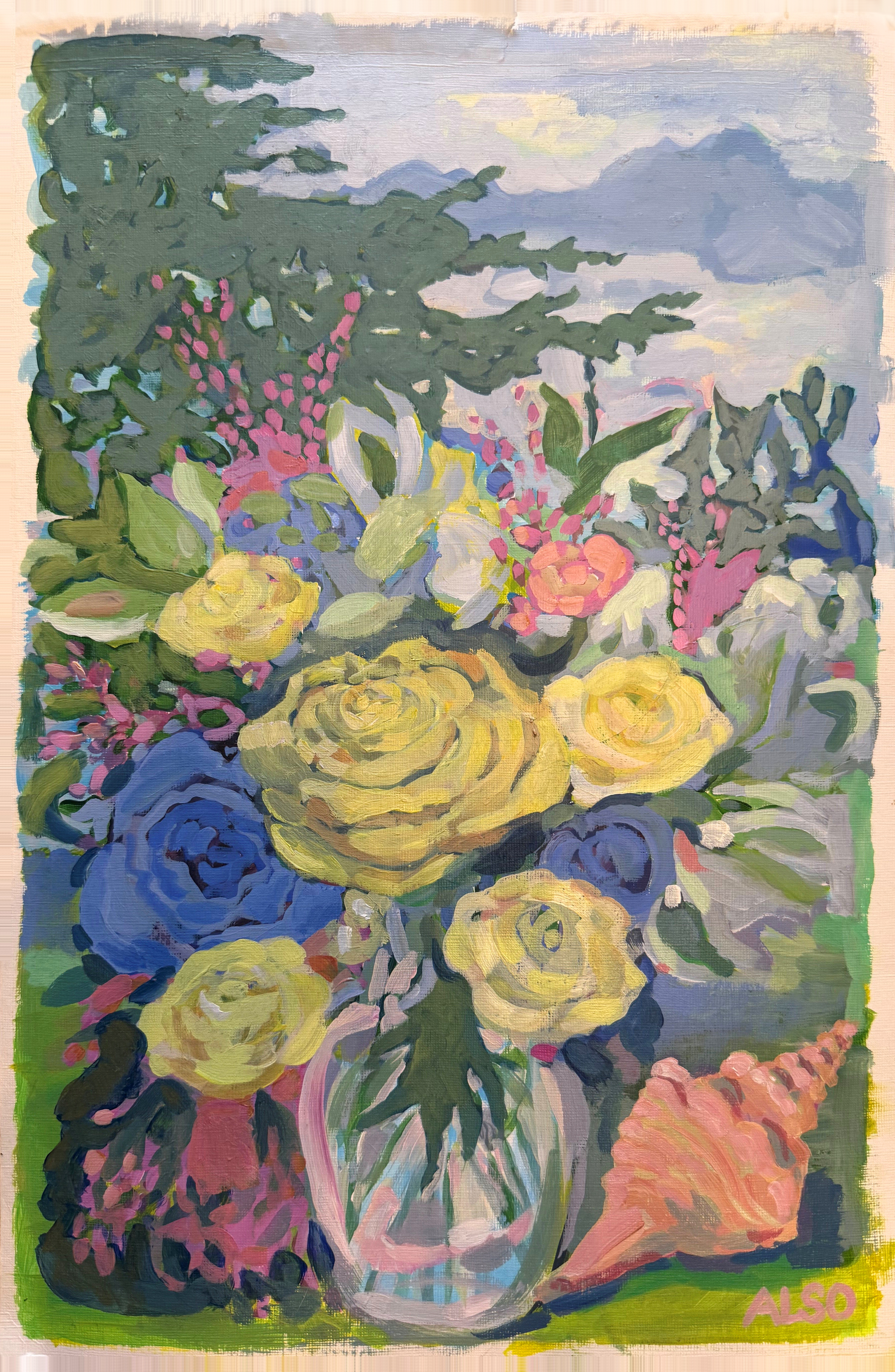 Yellow roses floral study.