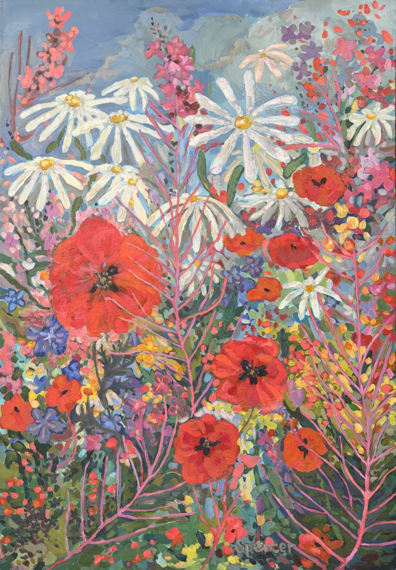 Colorado wildflower field painting.