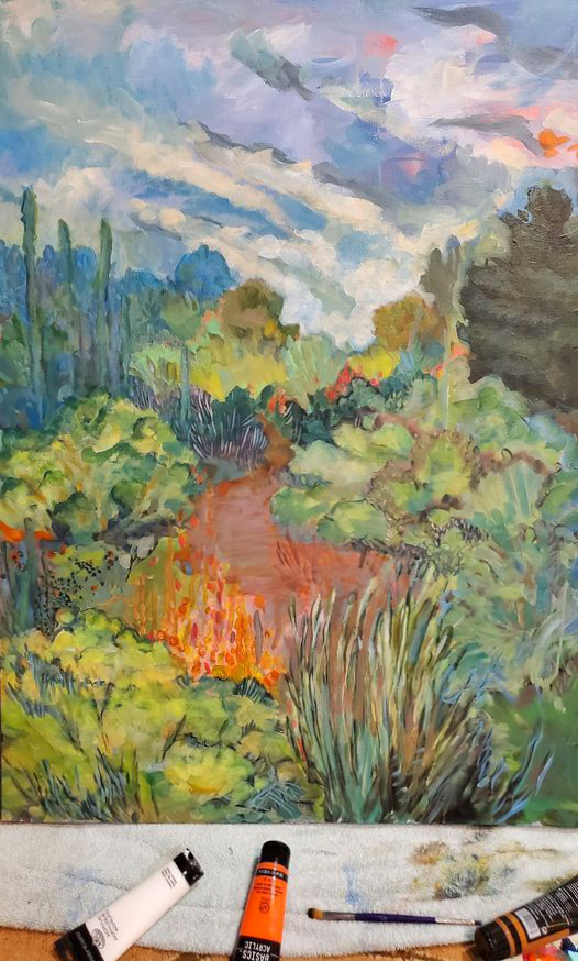 Landscape painting of Steens Mountain hike.